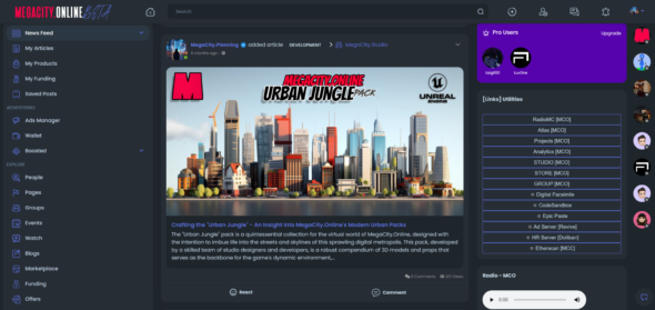 MegaCityOnline dashboard